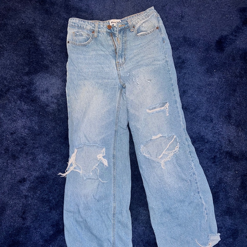 Abound Ripped Wide-Leg Light Blue Jeans Size 27
